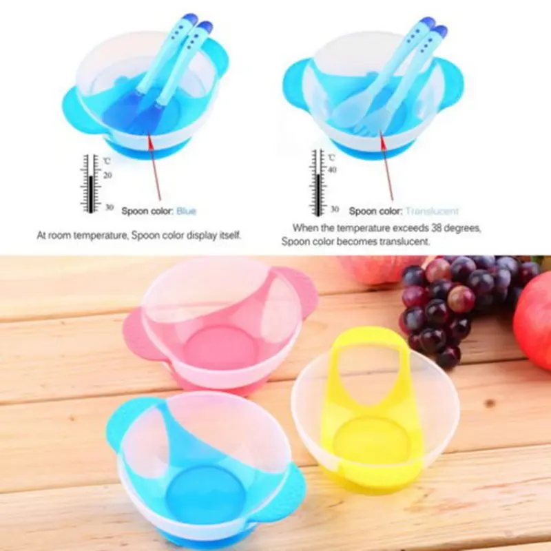 Newborn Baby Suction Cup Bowl Slip-resistant Tableware Temperature Sensing Spoon Set Kids Children Training Bowl Set
Newborn Baby Suction Cup Bowl Slip-resistant Tableware Temperature Sensing Spoon Set Kids Children Training Bowl Set
