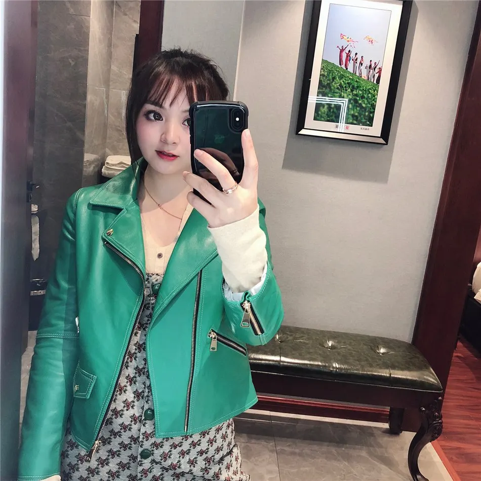 women fashion sheep leather genuine leather jacket (17)