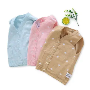 Buttons Baby Sweater Waistcoat Solid Color Baby Girl Vest Pocket Dots Baby Boy Outfit O-Neck Knitted Clothes 5Colors for 1-4T
Buttons Baby Sweater Waistcoat Solid Color Baby Girl Vest Pocket Dots Baby Boy Outfit O-Neck Knitted Clothes 5Colors for 1-4T