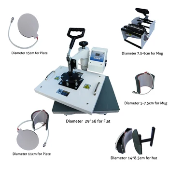 6 in 1 combo sublimation transfer machine heat press printer Multifunction Transfer Printer for Plate Mug Cup Hat T Shirt
6 in 1 combo sublimation transfer machine heat press printer Multifunction Transfer Printer for Plate Mug Cup Hat T Shirt