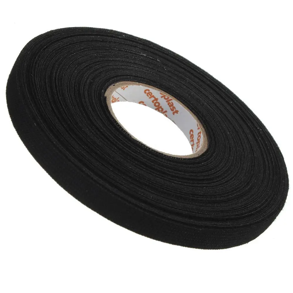 25mx9mm Black Adhesive Cloth Fabric Tape Cable Looms Harness | Обустройство дома