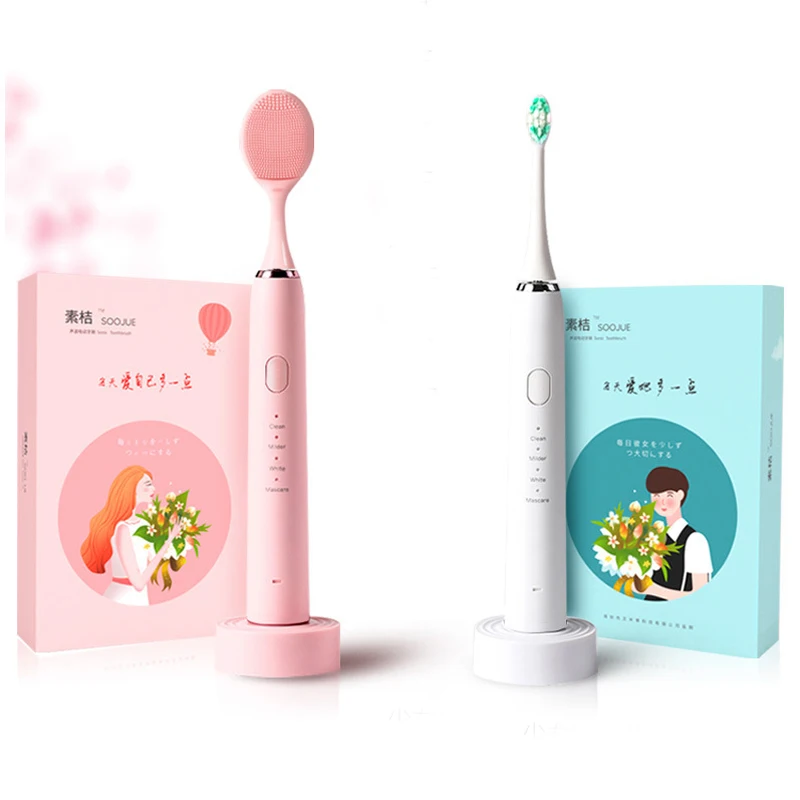 Sonic Electric Toothbrush With Facial Cleaning Brush Inductive Charging IPX7 Full Body Waterproof Intelligent Timer 30s Reminder
Sonic Electric Toothbrush With Facial Cleaning Brush Inductive Charging IPX7 Full Body Waterproof Intelligent Timer 30s Reminder