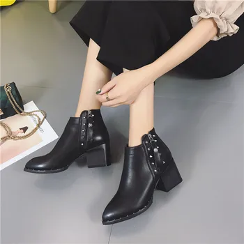 COOTELILI Comfortable 5cm High Heels Ankle Boots For Women Pointed Toe Warm Autumn Winter Shoes Women Black Zipper Fashion
COOTELILI Comfortable 5cm High Heels Ankle Boots For Women Pointed Toe Warm Autumn Winter Shoes Women Black Zipper Fashion