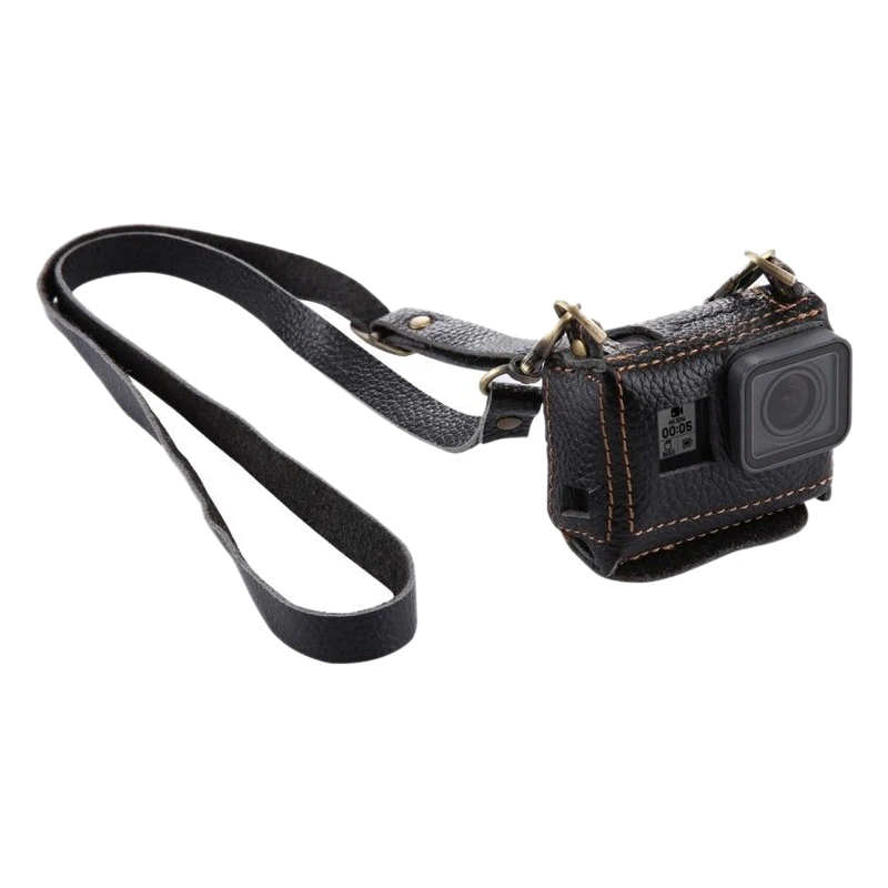 PULUZ Leather Housing Case Kit+ Neck Strap +52mm Lens For GoPro HERO6/5 Black | Электроника