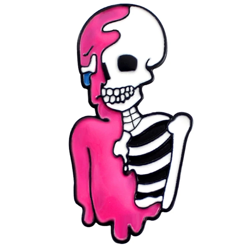 Pink Skeleton Brooch Death Lover White Bone Girl Skull Smile Enamel Pin Denim Lapel Badge Couple Pink Love Jewelry Neo-Goth Gift
Pink Skeleton Brooch Death Lover White Bone Girl Skull Smile Enamel Pin Denim Lapel Badge Couple Pink Love Jewelry Neo-Goth Gift