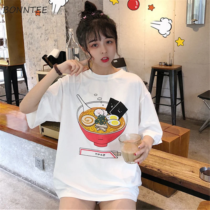 T-shirts Women Noodles Harajuku Kawaii Girls Simple All-match Cartoon Womens Tshirt Summer Tee Top Half Sleeve Basic White Tops
T-shirts Women Noodles Harajuku Kawaii Girls Simple All-match Cartoon Womens Tshirt Summer Tee Top Half Sleeve Basic White Tops