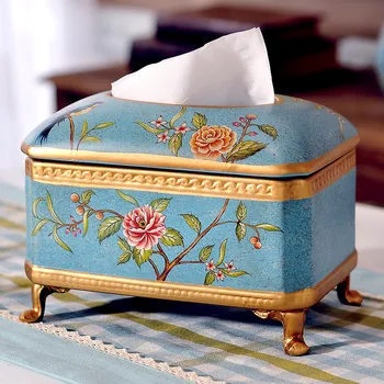 Europe wind flora American country ceramic paper towel box table decoration style Home Furnishing retro box
Europe wind flora American country ceramic paper towel box table decoration style Home Furnishing retro box