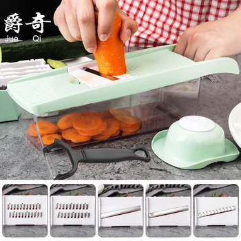 JueQi Mandoline Slicer Vegetable Chopper Multi Function Potato Slicer + Peelers Kitchen Sccessories, Onion, Cheese with 6 Stain
JueQi Mandoline Slicer Vegetable Chopper Multi Function Potato Slicer + Peelers Kitchen Sccessories, Onion, Cheese with 6 Stain