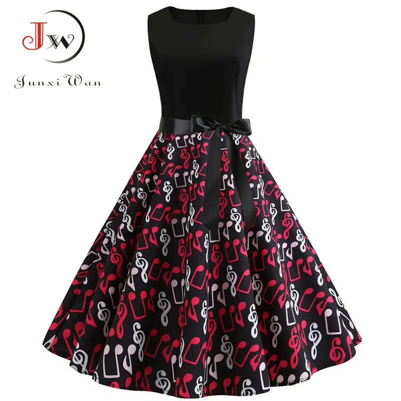 2019 New Music Note Print Women Vintage Dress Summer Sleeveless O Neck Casual Swing Retro Party Midi Dresses Vestido Robe Femme
2019 New Music Note Print Women Vintage Dress Summer Sleeveless O Neck Casual Swing Retro Party Midi Dresses Vestido Robe Femme