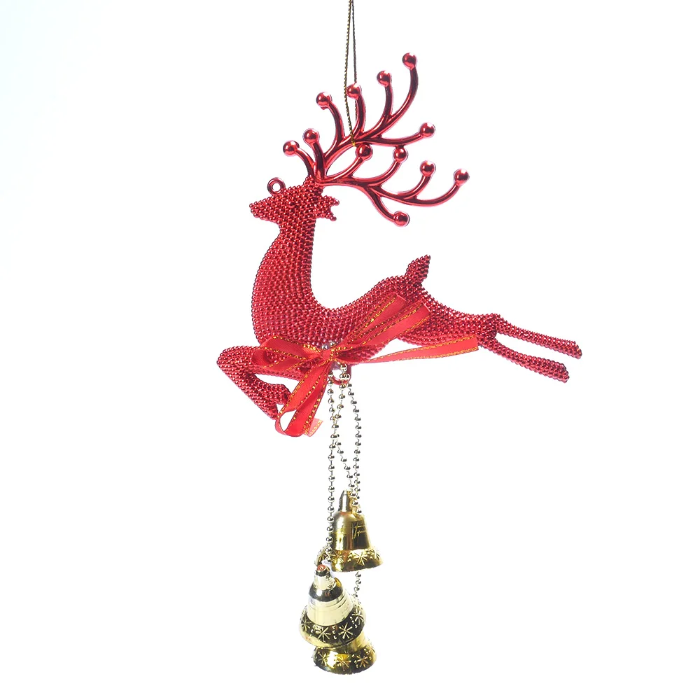 Gold Sliver Reindeer Christmas Tree Hanging Bauble Ornament Party Xmas Decor Deer With Bells Festival Baubles | Дом и сад