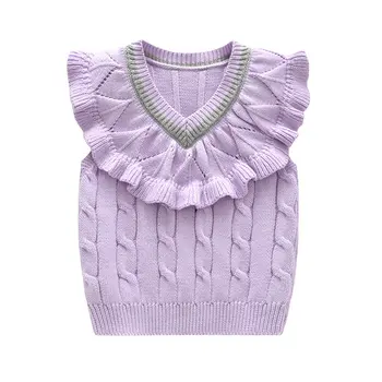 Ruffled Lace V-Neck Kids Girl Sweater Vest High Quality Crochet Cotton Loose Version Sweet Princess Outfit Coat Sleeveless 2019
Ruffled Lace V-Neck Kids Girl Sweater Vest High Quality Crochet Cotton Loose Version Sweet Princess Outfit Coat Sleeveless 2019