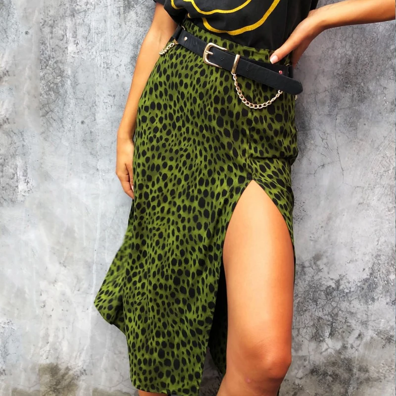 Summer style Casual women beach boho Split skirt 2019 womens Green Printed Fashion sexy leopard print skirt women
Summer style Casual women beach boho Split skirt 2019 womens Green Printed Fashion sexy leopard print skirt women