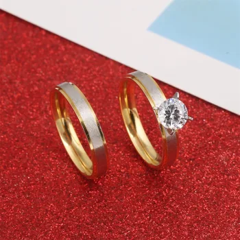 Classic Lover's Wedding Rings Set High Polished Solid Rings For Engagement Jewelry
Classic Lover's Wedding Rings Set High Polished Solid Rings For Engagement Jewelry