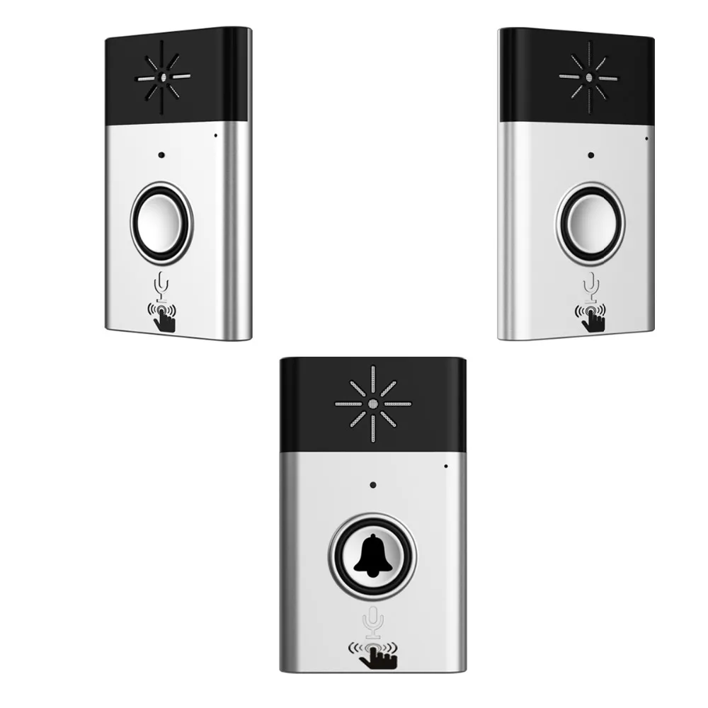 XINSILU New Arrival Digital Wireless Audio Doorbell home security intercom system doorphone Silver color 1transmitter+2receiver |