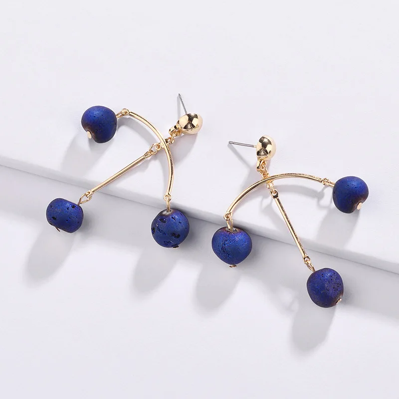 Fashion Jewelry New Design Unique Fancy Earring Irregular Round Shape Metallic Quartz Natural Stone Drops Earrings
Fashion Jewelry New Design Unique Fancy Earring Irregular Round Shape Metallic Quartz Natural Stone Drops Earrings