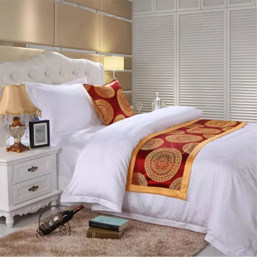 RAYUAN Classic Flower Double Layer Bed Runner Scarf Bedspread Home Hotel Wedding Bedding Bedroom Bed Tail Towel 3 Size
RAYUAN Classic Flower Double Layer Bed Runner Scarf Bedspread Home Hotel Wedding Bedding Bedroom Bed Tail Towel 3 Size