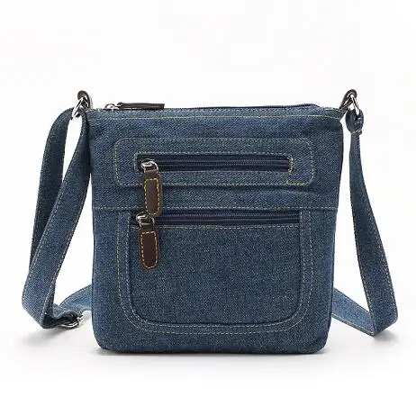 New 100% cotton jeans slanted across bag Korean version of simple double zipper front pocket single-shoulder bag
New 100% cotton jeans slanted across bag Korean version of simple double zipper front pocket single-shoulder bag