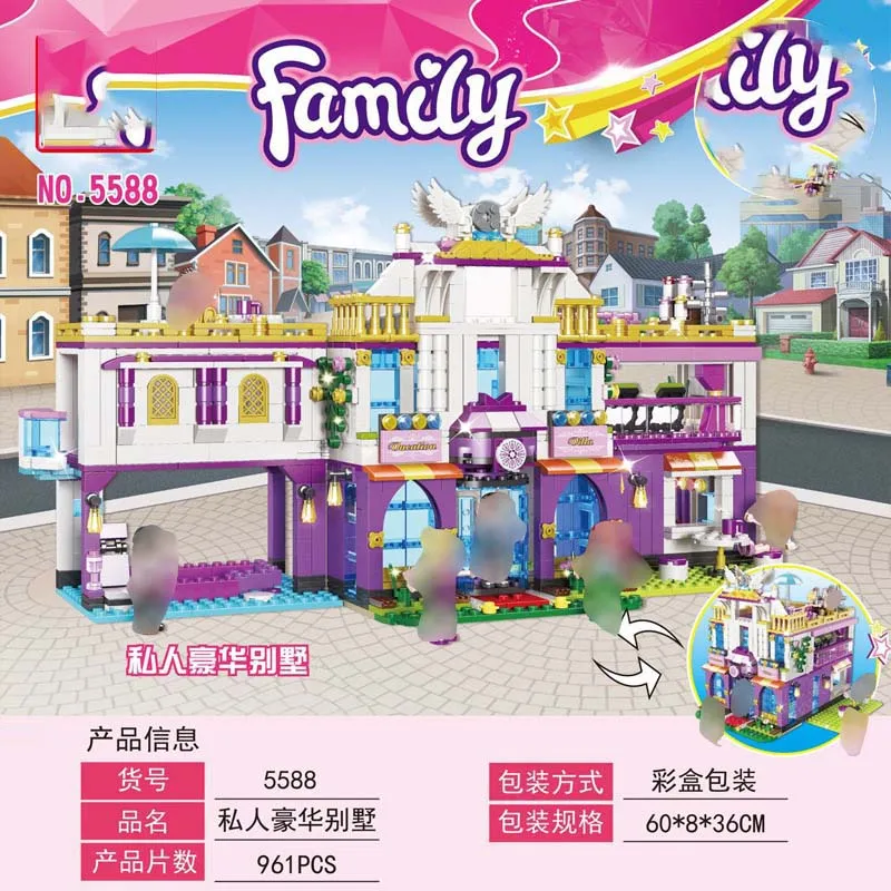 961+Pcs City Creator Private luxury villa Warm Family Building Blocks Series Creative Educational Street Toys for Children Gift
961+Pcs City Creator Private luxury villa Warm Family Building Blocks Series Creative Educational Street Toys for Children Gift