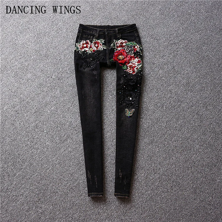 Women's 3D Flowers Embroidery Jeans 2018 Casual Slim Skinny Pencil Denim Stretch Jeans Black
Women's 3D Flowers Embroidery Jeans 2018 Casual Slim Skinny Pencil Denim Stretch Jeans Black