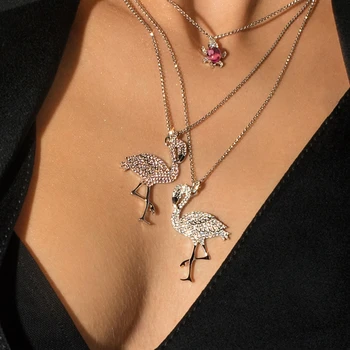 Cute Pink Zircon 925 Sterling Silver Flamingo Collar Necklace Elegant Bird Animal Charm Necklace Women Monaco Wedding Jewelry
Cute Pink Zircon 925 Sterling Silver Flamingo Collar Necklace Elegant Bird Animal Charm Necklace Women Monaco Wedding Jewelry