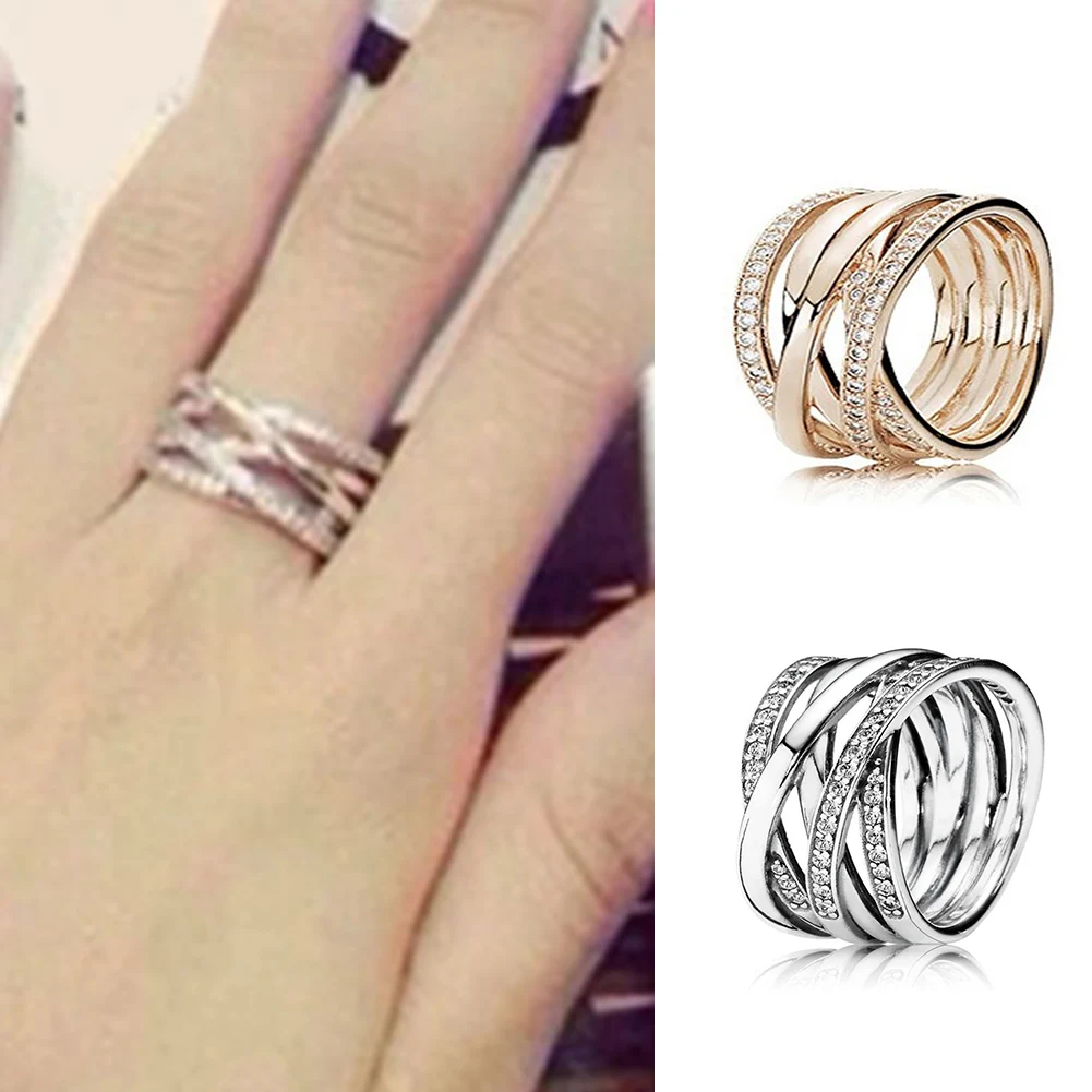 Silver Rose Gold Entwining Rings With Crystal For Women Wedding Party Gift Fine Europe Jewelry
Silver Rose Gold Entwining Rings With Crystal For Women Wedding Party Gift Fine Europe Jewelry