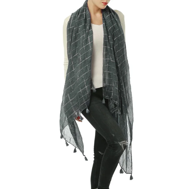 YILIAN Brand Plaid Fashion Designer Women Scarf with Filamentary silver Winter Long Oversized Top Tassel Shawl Pashmina SF973
YILIAN Brand Plaid Fashion Designer Women Scarf with Filamentary silver Winter Long Oversized Top Tassel Shawl Pashmina SF973