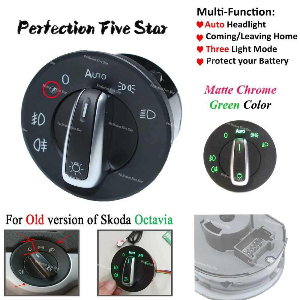 Coming/Leaving Home AUTO Headlight Head Lamp Switch Light Sensor Module Upgrade Chrome For Skoda Octavia 2014 2013 2012 2010
Coming/Leaving Home AUTO Headlight Head Lamp Switch Light Sensor Module Upgrade Chrome For Skoda Octavia 2014 2013 2012 2010