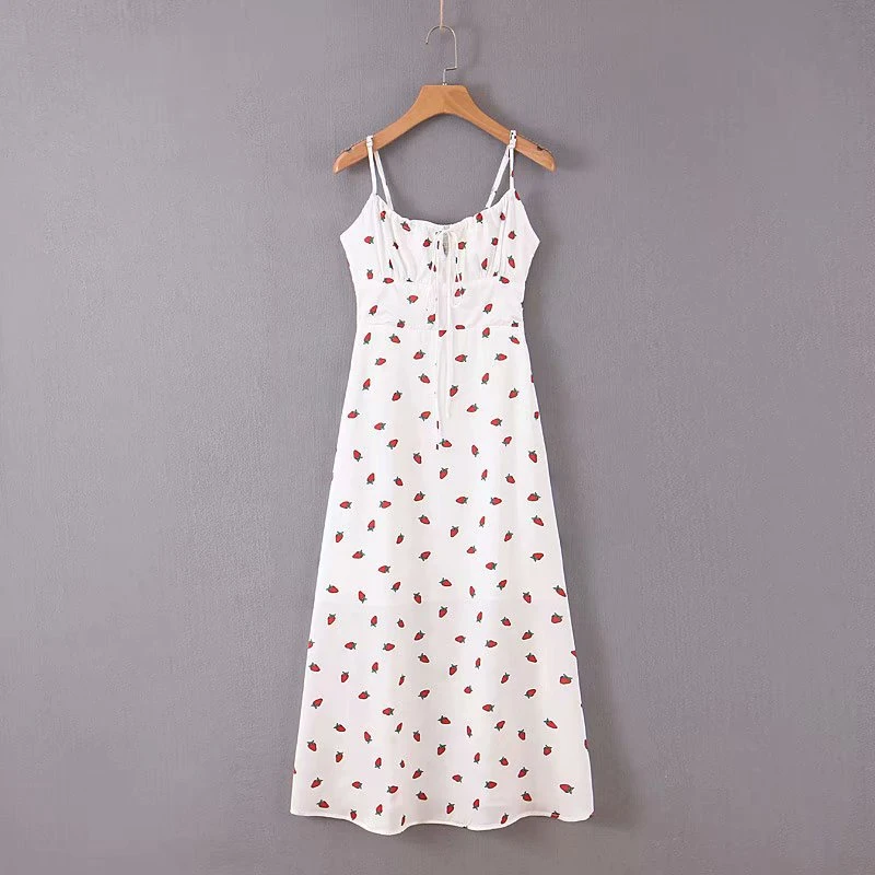 Bazaleas Sexy Midi Vestidos Fashion Strawberry Print Women Dresses Adjustable Spaghetti Straps Summer Dress 2019 Drop Shipping
Bazaleas Sexy Midi Vestidos Fashion Strawberry Print Women Dresses Adjustable Spaghetti Straps Summer Dress 2019 Drop Shipping