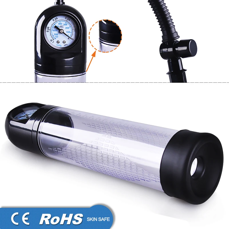 Hight Quality Penis Pump Penis Enlargement with Gauge Cock Vacuum Pump Penis Extender Enhancer Erection Helper For Men Sexy Toys (10)