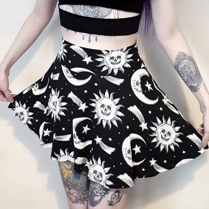 Harajuku Skirt Women Chill Moon Star Sun Pattern Cute Summer Mini Skirt for Gothic Girls Outfit Black Pastel Goth
Harajuku Skirt Women Chill Moon Star Sun Pattern Cute Summer Mini Skirt for Gothic Girls Outfit Black Pastel Goth