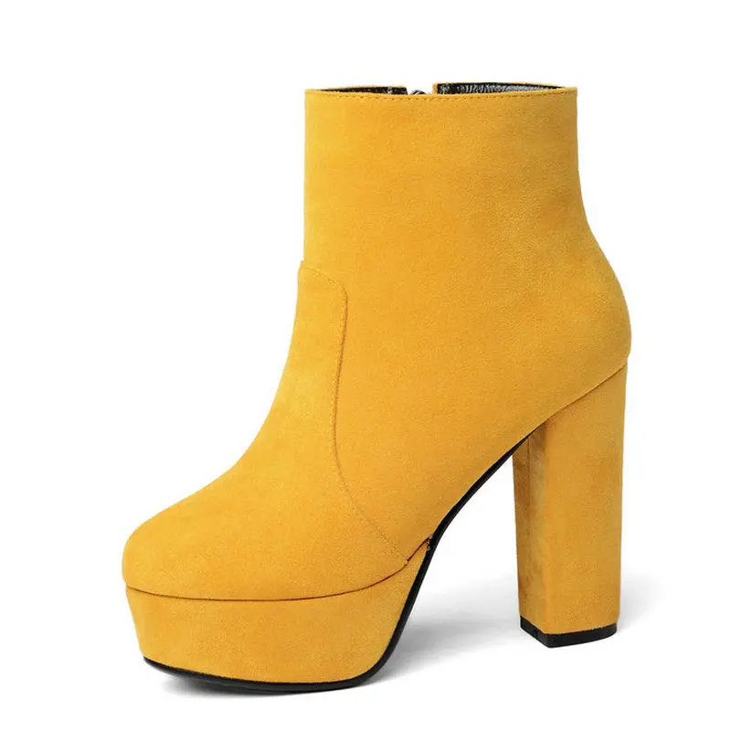 2020 Summer High Heel Platform Ankle Boots Women Flock leather Boots Woman Round Toe Thick Heel Short Boots Winter Boots
2020 Summer High Heel Platform Ankle Boots Women Flock leather Boots Woman Round Toe Thick Heel Short Boots Winter Boots