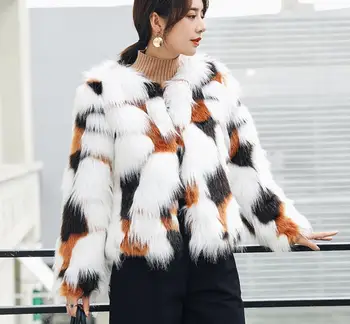 2018 women's winter new three-color stitching fashion Faux fox fur Faux Fur Coat Slim Thick Warm Fur England Style Faux Fur
2018 women's winter new three-color stitching fashion Faux fox fur Faux Fur Coat Slim Thick Warm Fur England Style Faux Fur