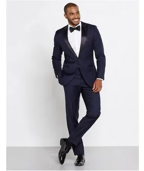 Handsome Navy Men Suit Groom Tuxedos Groomsmen One Button Peak Lapel Custom Made Formal Best Man Men Wedding Suit
Handsome Navy Men Suit Groom Tuxedos Groomsmen One Button Peak Lapel Custom Made Formal Best Man Men Wedding Suit