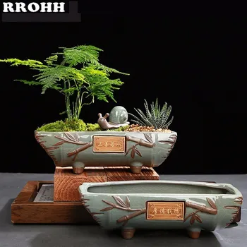 Creative Ceramic vintage Flower Pot Simple Succulent Plant Container Green Planters Bonsai Pots Flowerpot Home Decoration
Creative Ceramic vintage Flower Pot Simple Succulent Plant Container Green Planters Bonsai Pots Flowerpot Home Decoration