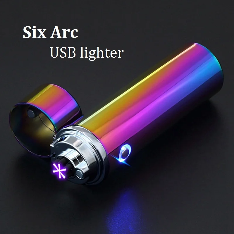 New 6 Arc Lighter Plasma Electric Cigarette Lighter Metal Rechargeable USB Lighter Six Cross Arc Pulse Tobacco 
New 6 Arc Lighter Plasma Electric Cigarette Lighter Metal Rechargeable USB Lighter Six Cross Arc Pulse Tobacco