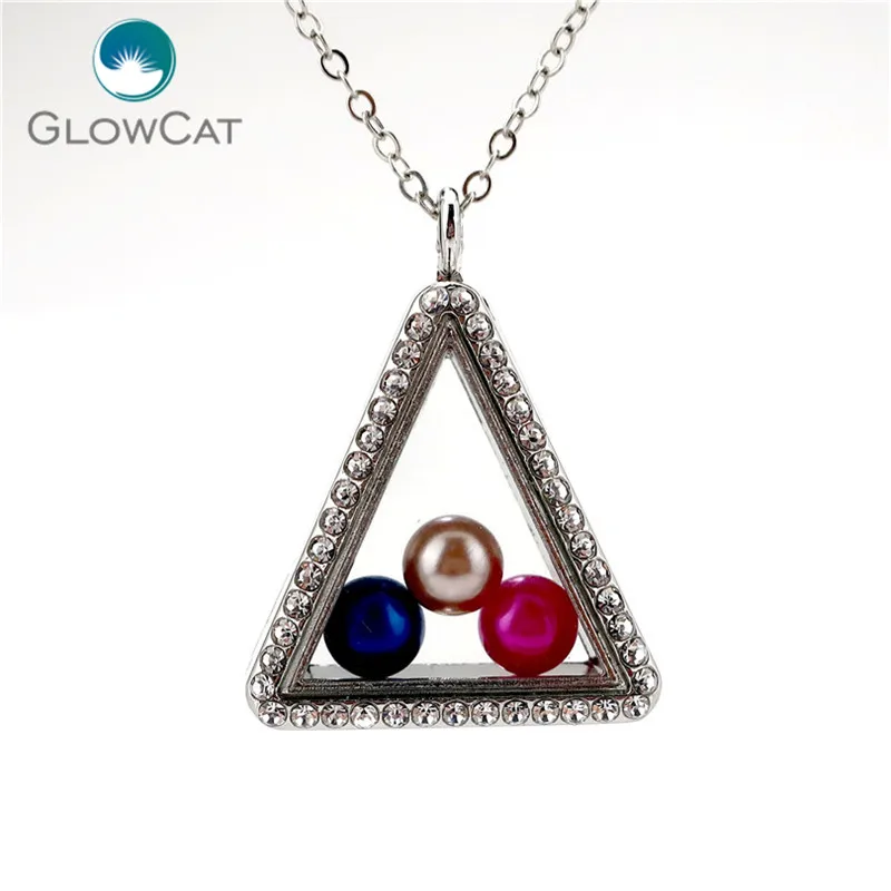 Triangle Magnetic Living Memory 8mm Beads Locket Pearl Cage Floating Pendant With Rhinestone Necklace
Triangle Magnetic Living Memory 8mm Beads Locket Pearl Cage Floating Pendant With Rhinestone Necklace
