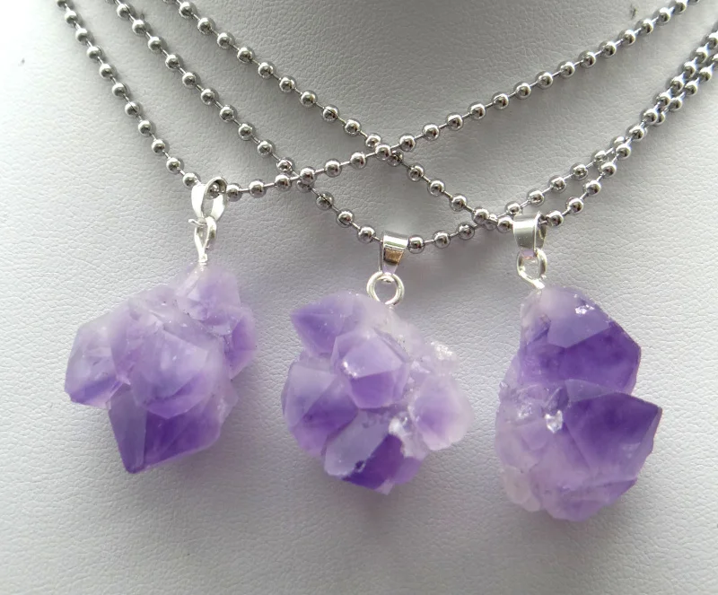 Wholesale Top Quality Natural Stone Raw Ore amethyst Jewelry Irregular Pendant Women stainless steel Necklace Jewelry Making 1PC
Wholesale Top Quality Natural Stone Raw Ore amethyst Jewelry Irregular Pendant Women stainless steel Necklace Jewelry Making 1PC
