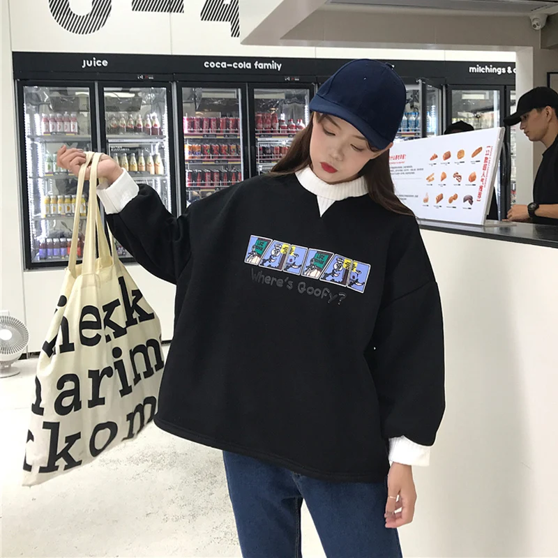 Hoodies Women Plus Velvet Harajuku Loose Korean Style Cartoon Printed Kawaii Patchwork Students Casual Womens Pullover Fashion
Hoodies Women Plus Velvet Harajuku Loose Korean Style Cartoon Printed Kawaii Patchwork Students Casual Womens Pullover Fashion