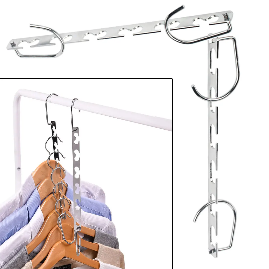 Space saving metal hanger with hook magic 6 hole clothes cabinet storage clothes drying rack multifunctional metal wardrobe
Space saving metal hanger with hook magic 6 hole clothes cabinet storage clothes drying rack multifunctional metal wardrobe
