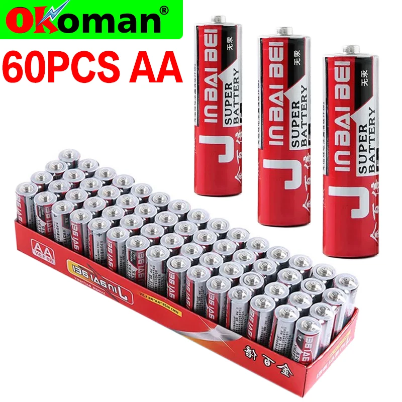 60pcs AA Battery 1.5V LR6 AM3 E91 MN1500 Alkaline Dry Batteries for MP3, camera, flash, razor, electric toy, CD player battery
60pcs AA Battery 1.5V LR6 AM3 E91 MN1500 Alkaline Dry Batteries for MP3, camera, flash, razor, electric toy, CD player battery