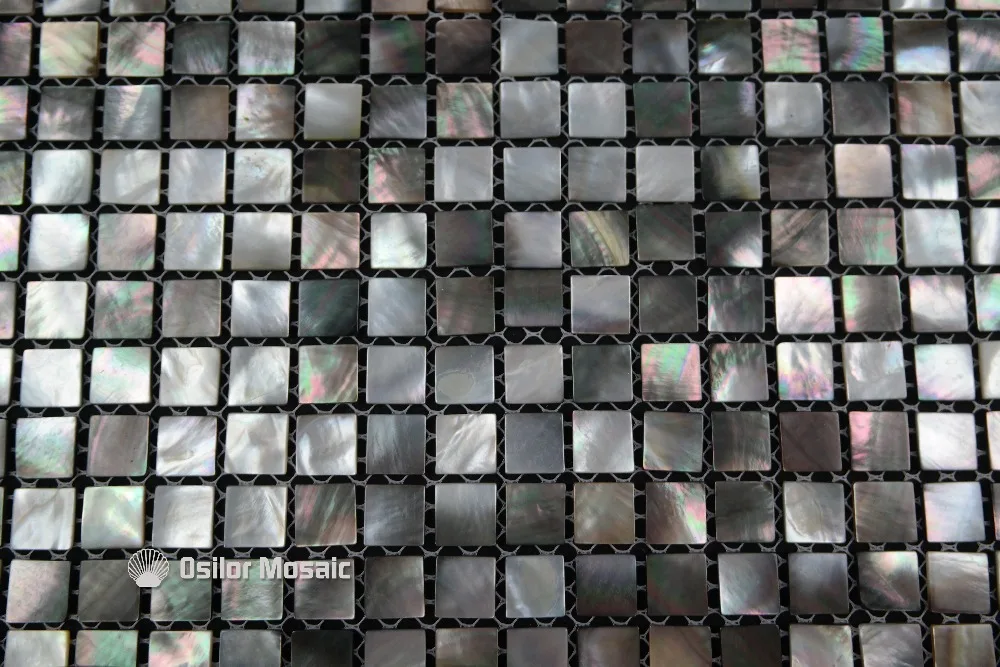 100% черная Морская раковина натуральный черный цвет перламутровая мозаичная