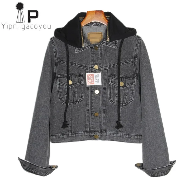 Vintage Spring Denim Jacket For Women 2019 New harajuku Big size Gray Hooded Short Jeans Jacket Women Casual Basics Coat Female
Vintage Spring Denim Jacket For Women 2019 New harajuku Big size Gray Hooded Short Jeans Jacket Women Casual Basics Coat Female