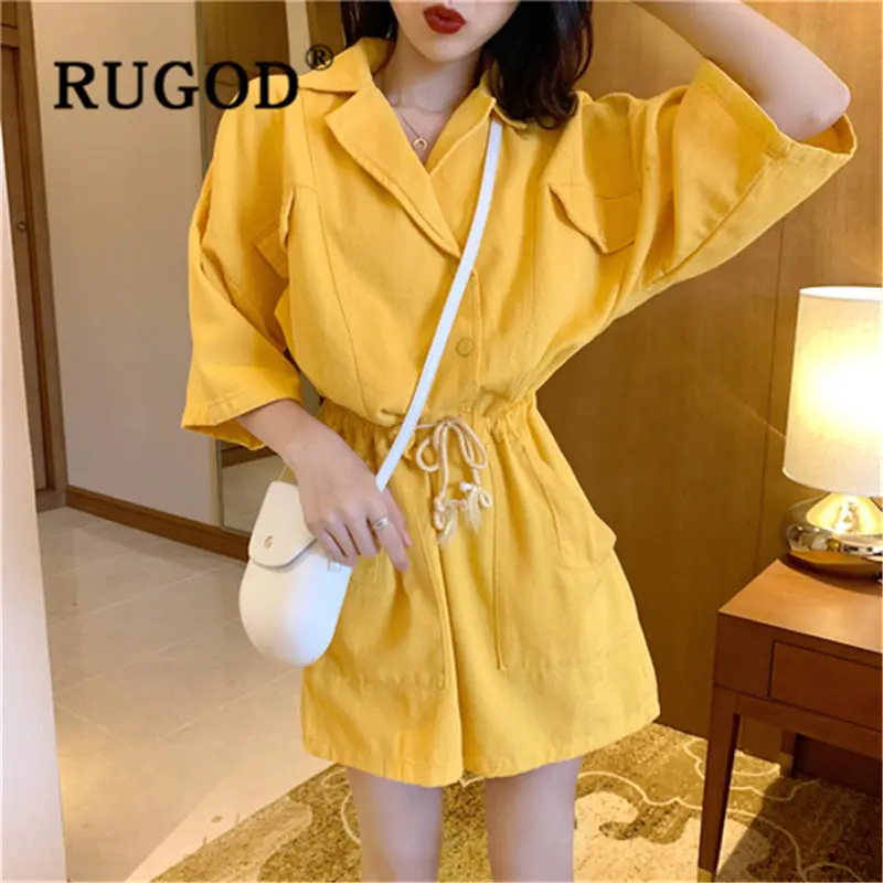 RUGOD 2019 new arrival Lapel drawstring rompers womens jumpsuit Candy colors loose combinaison pantalon femme
RUGOD 2019 new arrival Lapel drawstring rompers womens jumpsuit Candy colors loose combinaison pantalon femme