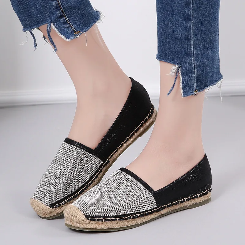 Rass ple 2019 Round Toe Rhinestone Flats Espadrilles Slip On Loafers Gold Velvet Fisherman Shoes Women Zapatos De Mujer
Rass ple 2019 Round Toe Rhinestone Flats Espadrilles Slip On Loafers Gold Velvet Fisherman Shoes Women Zapatos De Mujer