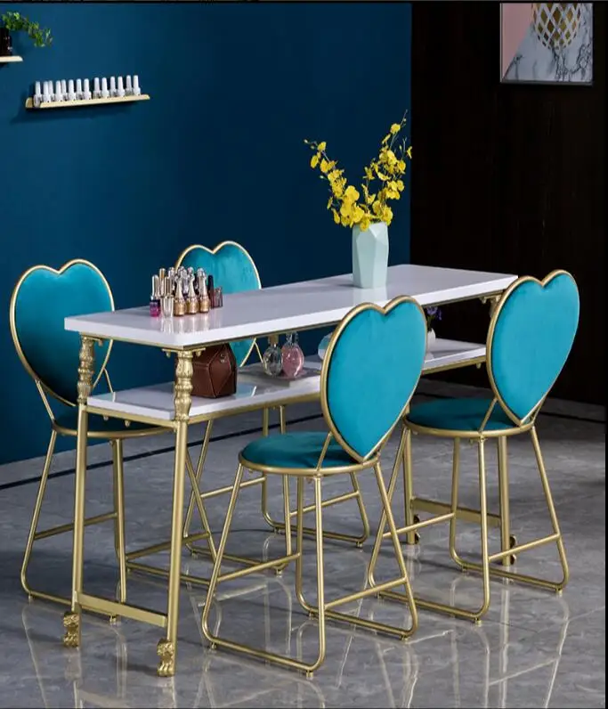 Golden Simple Nail Table and Chair Combination Cosmetic Table Single Double Triple Manicure Table Suit Iron Arts Nordic
Golden Simple Nail Table and Chair Combination Cosmetic Table Single Double Triple Manicure Table Suit Iron Arts Nordic