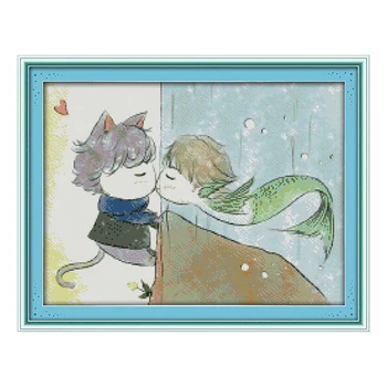 JoySunday crossstitch kits needlework set diy love of fish cat DMC14CT11CT cottonfabric needlework painting factory wholesale
JoySunday crossstitch kits needlework set diy love of fish cat DMC14CT11CT cottonfabric needlework painting factory wholesale