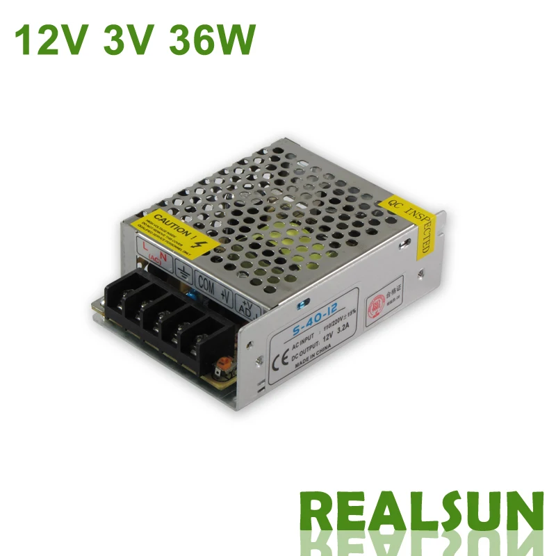 12V 3A 60W Switching Power Supply Driver Switching For LED Strip Light Display 110V/220V
12V 3A 60W Switching Power Supply Driver Switching For LED Strip Light Display 110V/220V