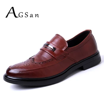 AGSan Genuine Leather Men Brogues Shoes Slip On Business Dress Men Oxfords Shoes Male Formal Shoes Black Brown Brogue Masculino
AGSan Genuine Leather Men Brogues Shoes Slip On Business Dress Men Oxfords Shoes Male Formal Shoes Black Brown Brogue Masculino