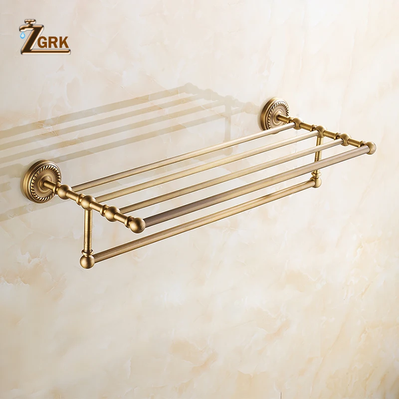 ZGRK Antique Brass Bath Towel Rack Double Towel Shelf Bathroom Hardware Bathroom Accessories 9603-MH
ZGRK Antique Brass Bath Towel Rack Double Towel Shelf Bathroom Hardware Bathroom Accessories 9603-MH