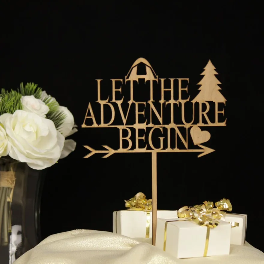 Let The Adventure Begin Wedding Cake Topper Travel Themed Wedding Decoration Cake Topper Rustic Country Wedding Decor 
Let The Adventure Begin Wedding Cake Topper Travel Themed Wedding Decoration Cake Topper Rustic Country Wedding Decor